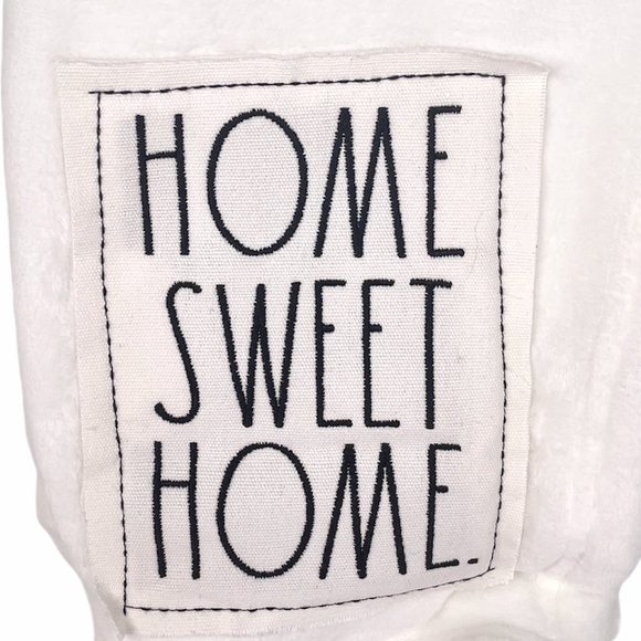 Rae Dunn Home Sweet Home Throw Blanket, White - Picture 2 of 6